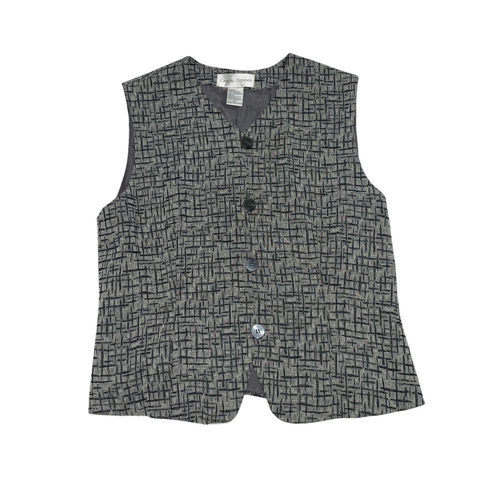 Casual Corner Black and Gray Vest